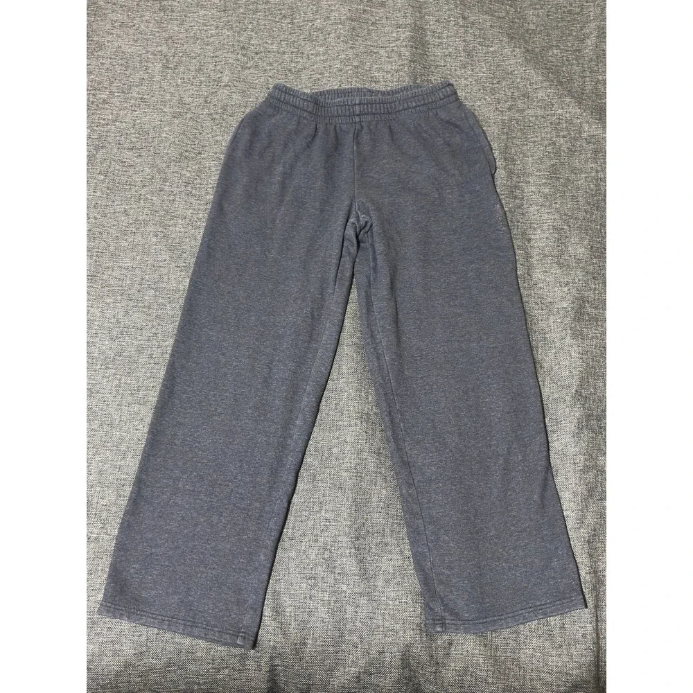 Reebok Mens M Sweatpants Gray Elastic Waist Pockets Casual Lounge